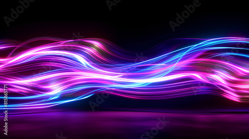Abstract elegant background design with space for your text, Colorful curvy light trail isolated on black background, futuristic technology and innovation concept abstract background