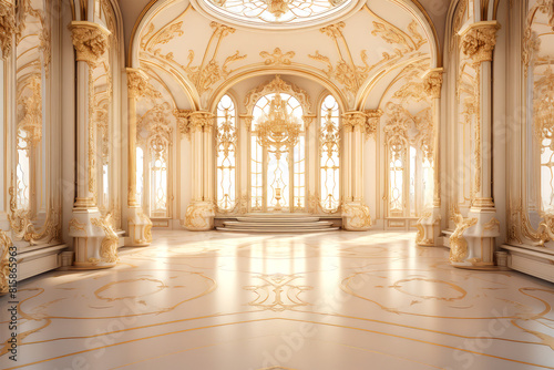 beautiful palace interior on background