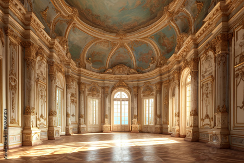 beautiful palace interior on background