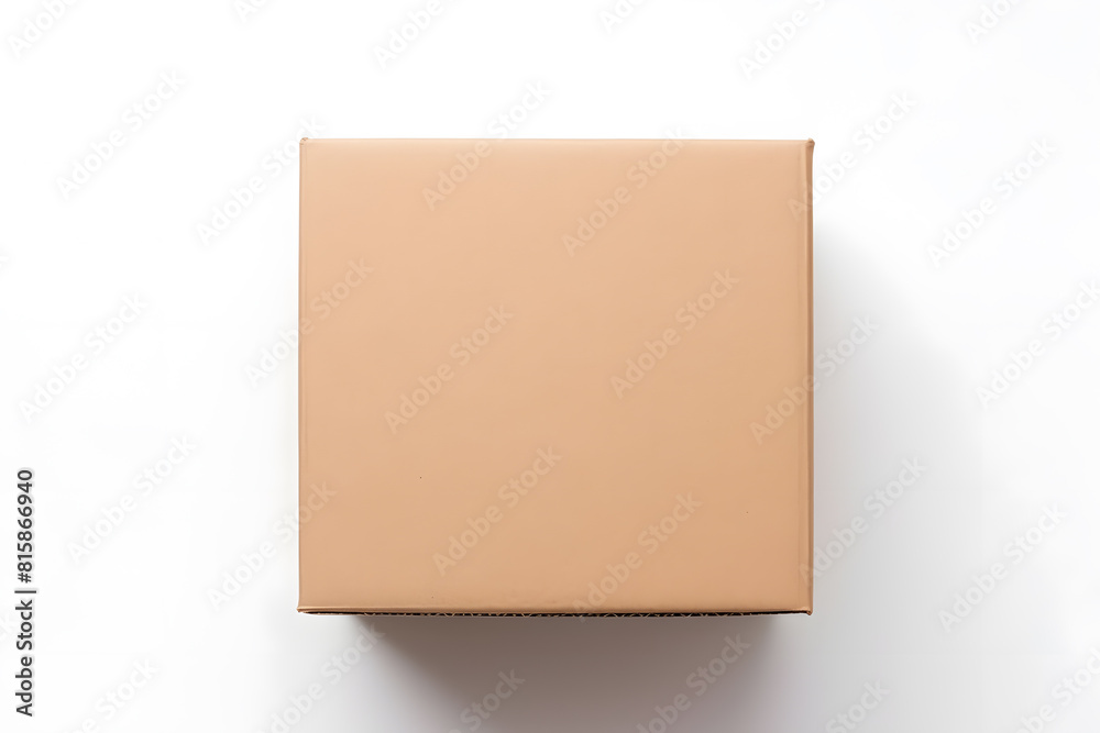 Cardboard box mock up isolated on a white background