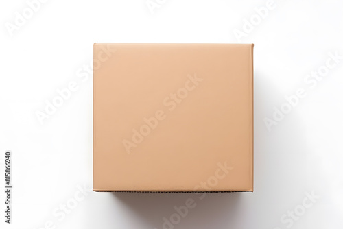 Cardboard box mock up isolated on a white background © Oksana