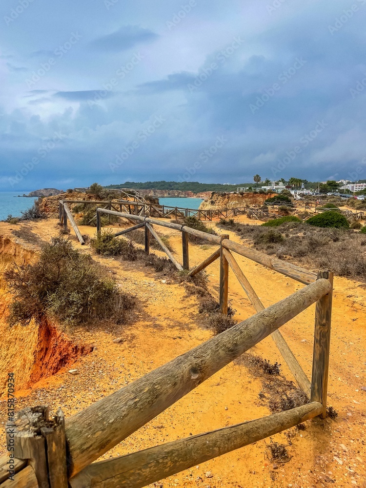 Coast of Portimao, Algarve, Portugal Atlantic Ocean, hiking trails, route Coast of Portimao, Algarve, Portugal Atlantic Ocean, hiking trails, route