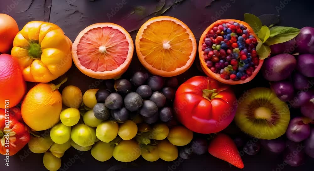 A Variety of Fresh Fruits and Vegetables for a Colorful and Nutritious Selection. Concept Nutritious Meal Ideas, Fresh Produce Recipes, Healthy Eating Habits, Colorful Food Presentation A Variety of Fresh Fruits and Vegetables for a Colorful and Nutritious Selection. Concept Nutritious Meal Ideas, Fresh Produce Recipes, Healthy Eating Habits, Colorful Food Presentation