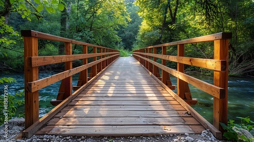 Bridge to Fitness A bridge spanning over a river  with each plank representing a challenge or milestone in weight loss  symbolizing investment in crossing over to a healthier lifestyle