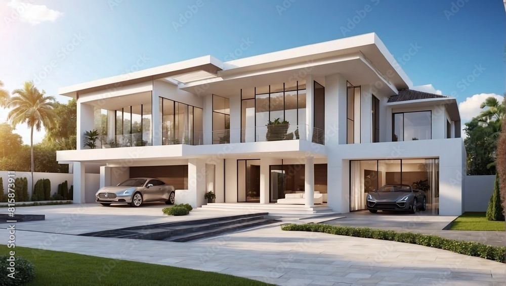 modern house in the park modern house in the park
