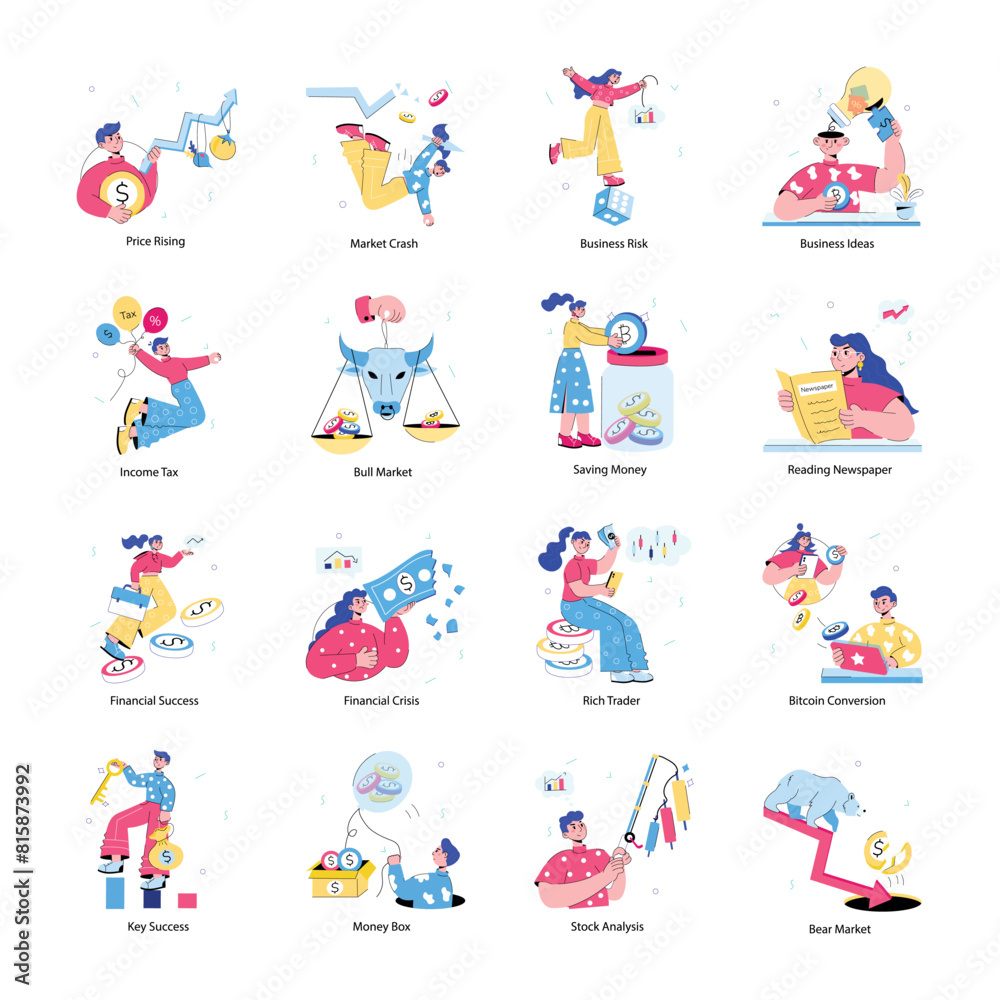 Pack of Business and Finance Hand Drawn Mini Illustrations
Pack of Business and Finance Hand Drawn Mini Illustrations