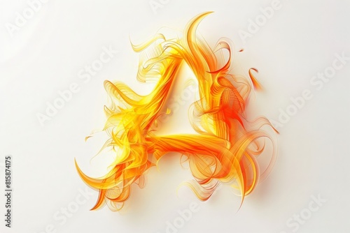 Sunny Swirl Letter A Isolated on White Background
