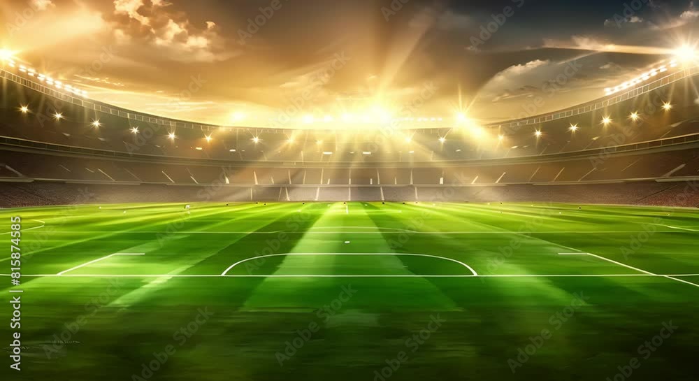 Panoramic view of soccer stadium from top of the stands. Concept Soccer Stadium, Panoramic View, Top of Stands, Sports Photography, Scenic Landscape Panoramic view of soccer stadium from top of the stands. Concept Soccer Stadium, Panoramic View, Top of Stands, Sports Photography, Scenic Landscape