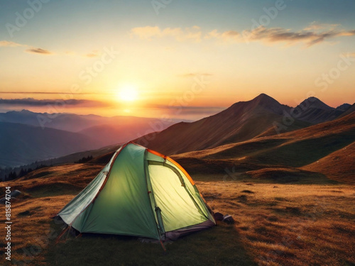 tent in the sunset