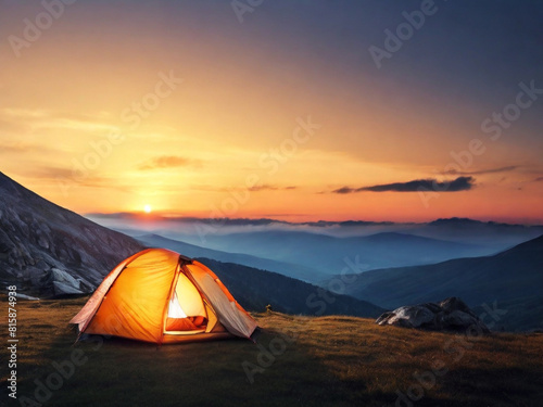 camping in the mountains