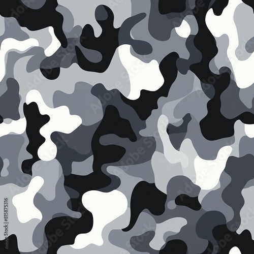 cammoflauge pattern blackm grey and white color pallete photo