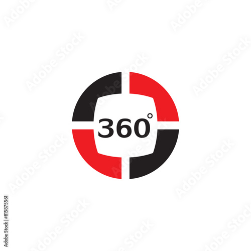 360 Degree View Related Vector Icons design template