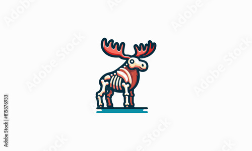 bone moose vector illustration logo design photo