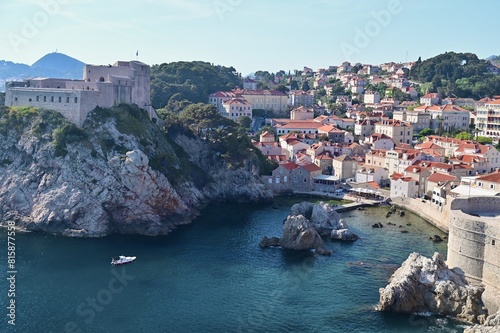 Fort Lovrijenac and Medieval City of Dubrovnik with Adriatic Sea in Croatia