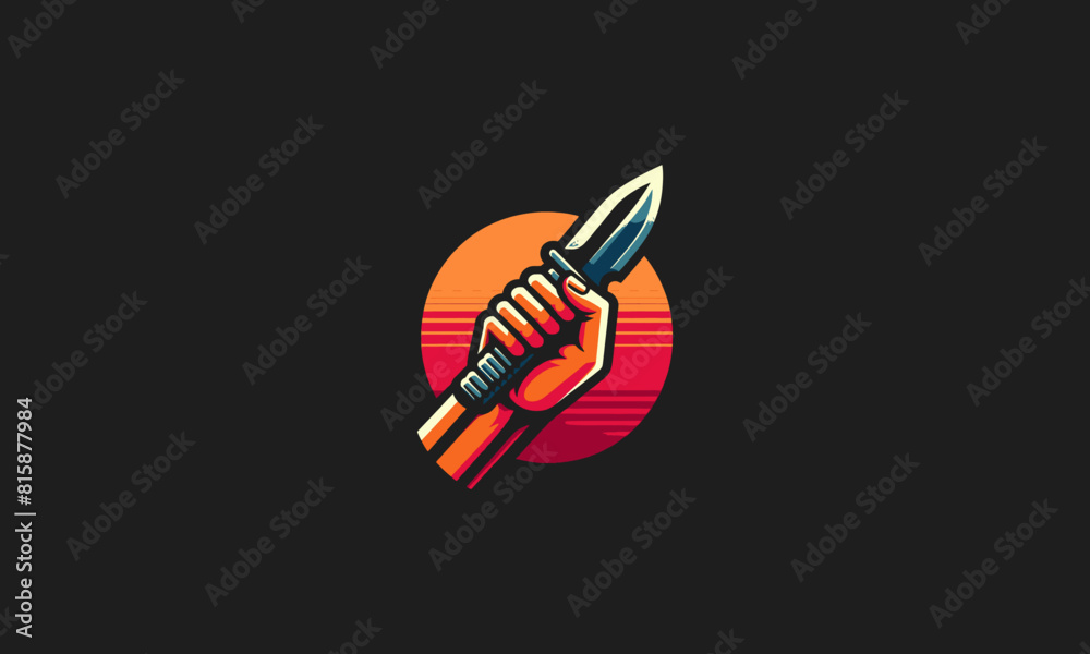 hand hold knife vector illustration logo design hand hold knife vector illustration logo design