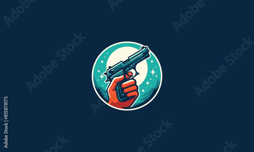hand hold gun vector illustration logo design