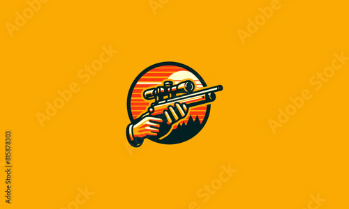 hand hold sniper vector illustration logo design