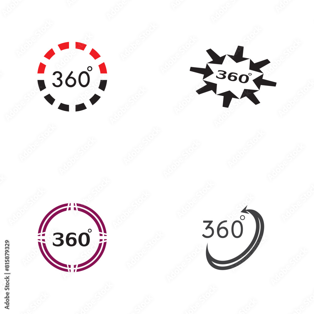 360 Degree View Related Vector Icons design template 360 Degree View Related Vector Icons design template