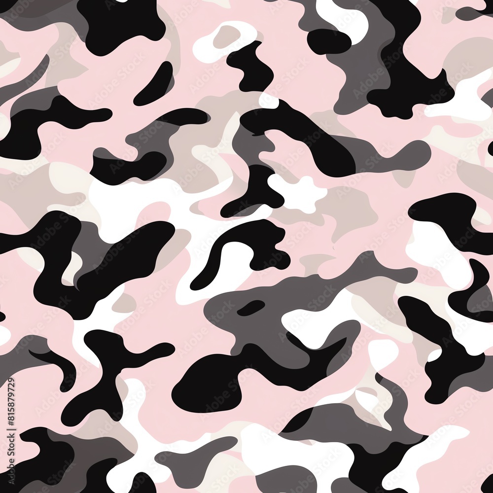 light pink, black and white camo pattern