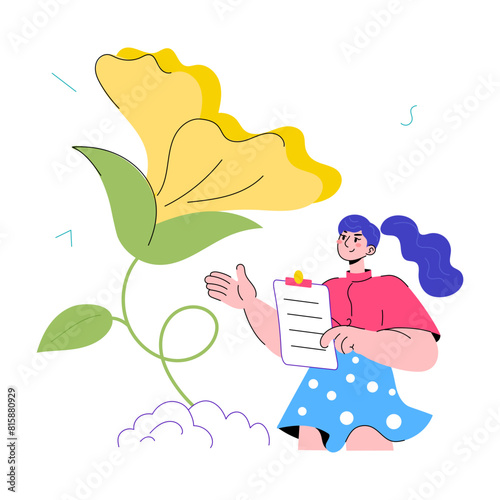Premium doodle mini illustration of botany research 