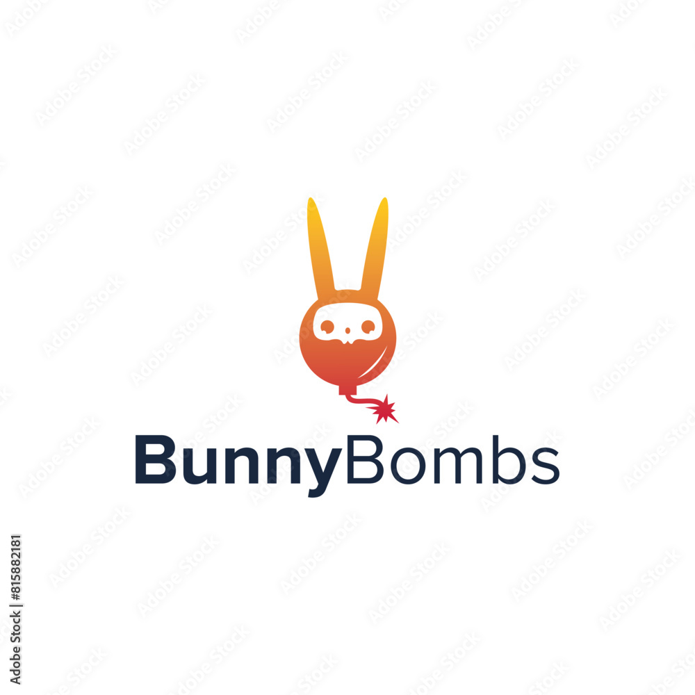 bunny bombs simple sleek creative geometric modern logo design