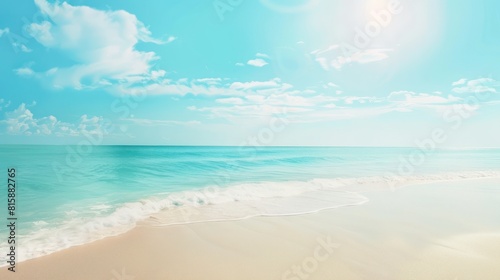 simple poster background design light background  light color left white  blue sky beach pattern  top viewing angle 