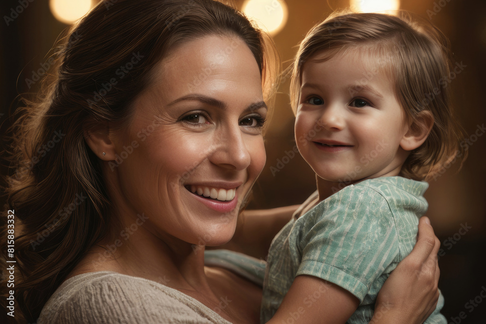 Portrait of happy mother and child, mother's day celebration Portrait of happy mother and child, mother's day celebration