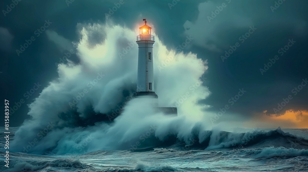 lighthouse during a storm at night lighthouse during a storm at night