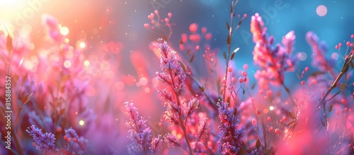 Vibrant Futuristic Meadow with Enchanting Bokeh Light Effects