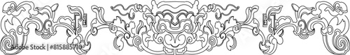 Sketch illustration vector design drawing accessories traditional vintage ethnic classic carving