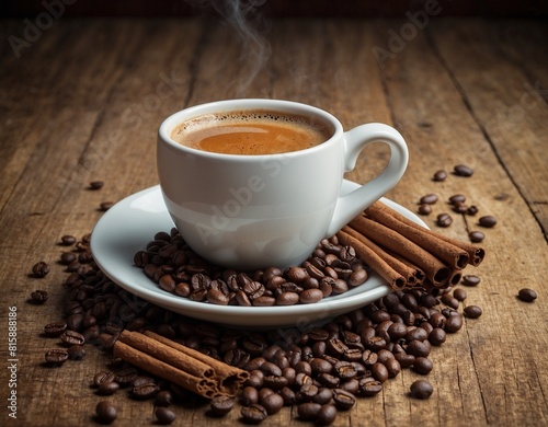 A cup of hot coffee 