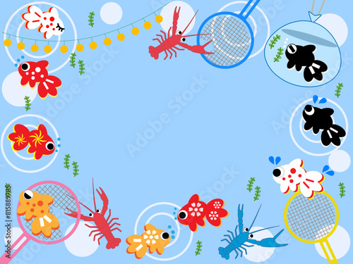 金魚■金魚すくいフレーム　夏祭り