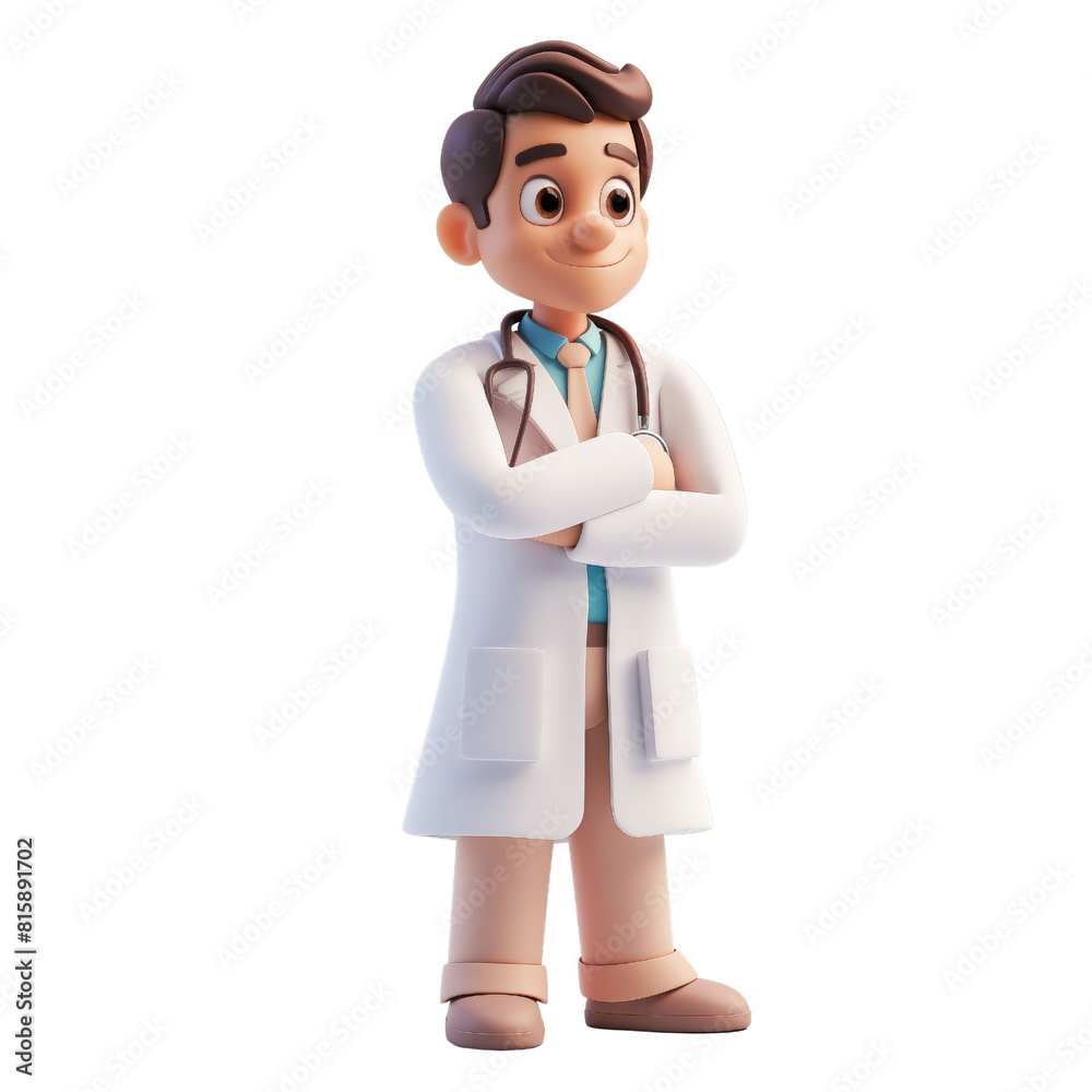 3D illustration of a male doctor in a white coat. 3D illustration of a male doctor in a white coat.