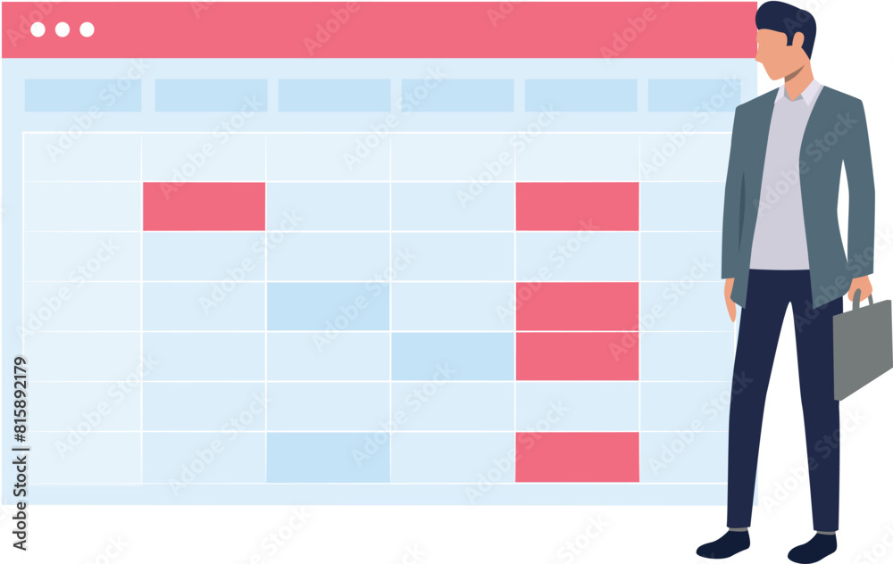 Obraz premium Boy looking at calendar reminder.