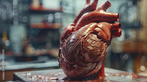 Detailed view of a heart model in a scientific context photo
