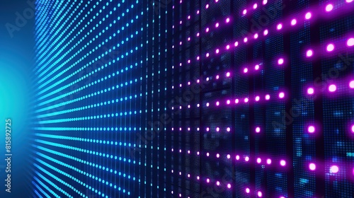 Dynamic Blue LED Grid - High Tech Digital Wallpaper for Futuristic Concepts