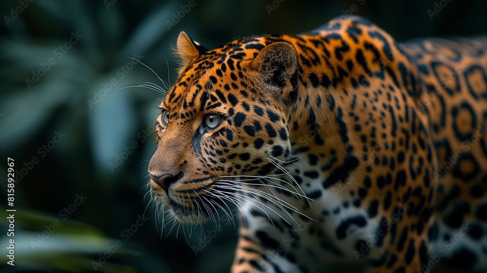 Fototapeta premium Leopard Mouth With Black Background created by ai