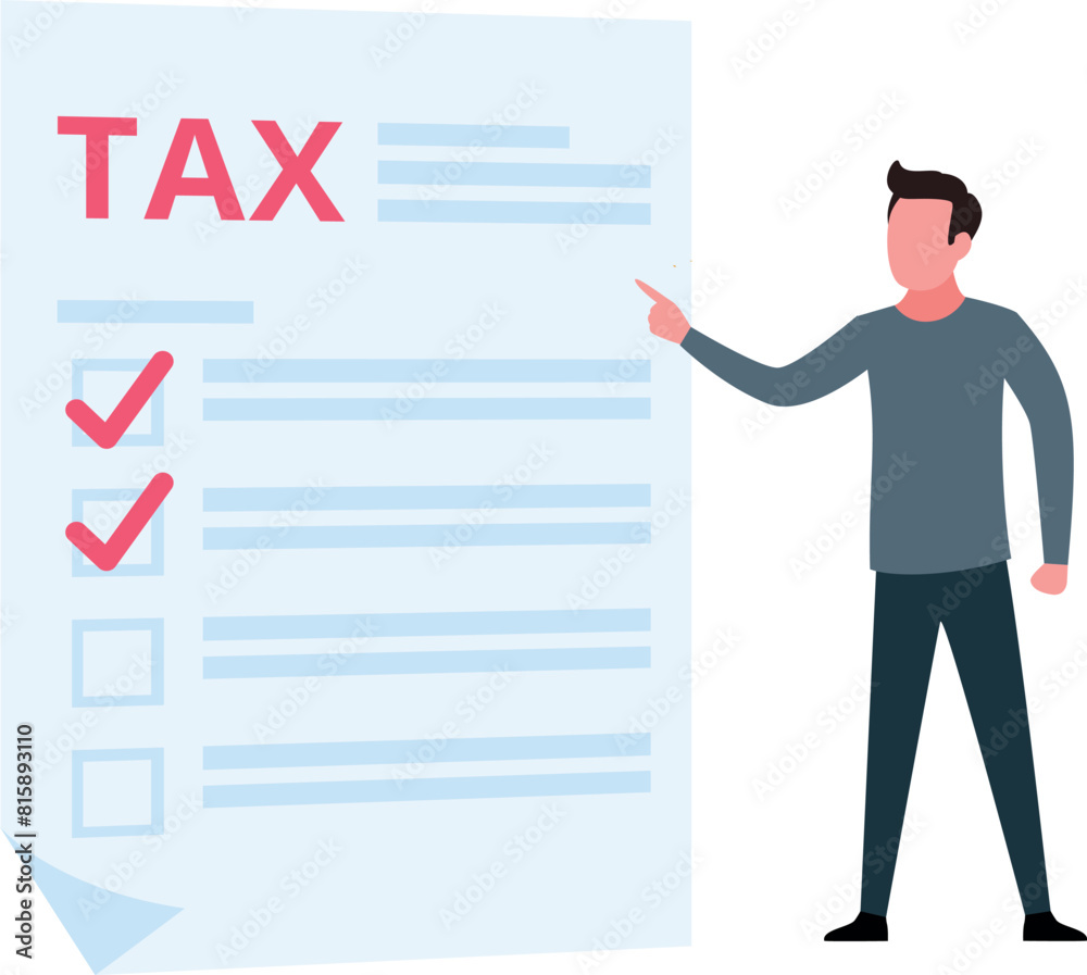 The boy is looking at the tax list. The boy is looking at the tax list.