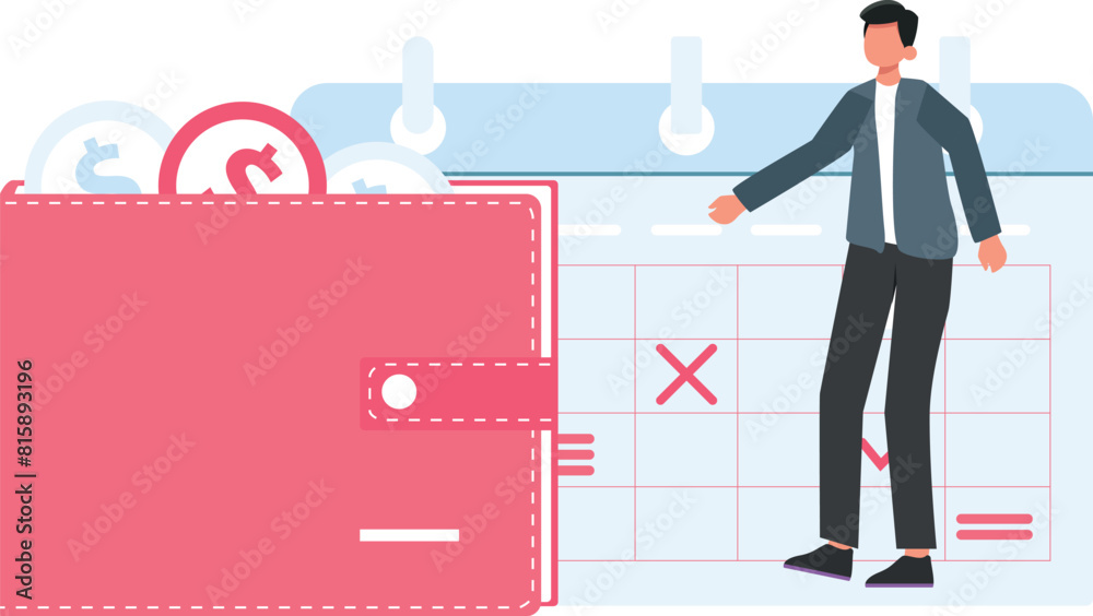 The boy is looking at the wallet.