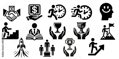 Self development SVG, Growth SVG, Success SVG, Growth and Success icons set, Winner SVG, Money SVG, Silhouette, Cut file for Cricut, Smart