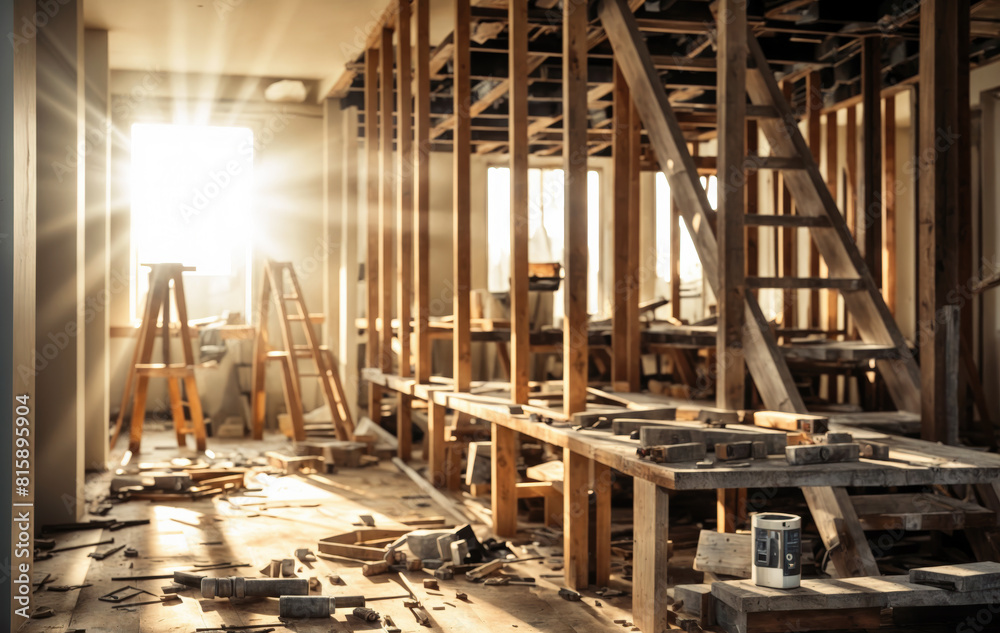 construction site of a building created with Generative AI technology