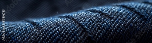 Close-up of blue denim fabric.