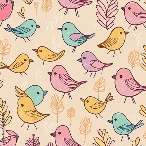seamless pattern with birds