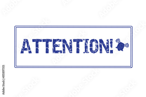 Rubber stamp with the word attention isolated from the background, vector illustration.