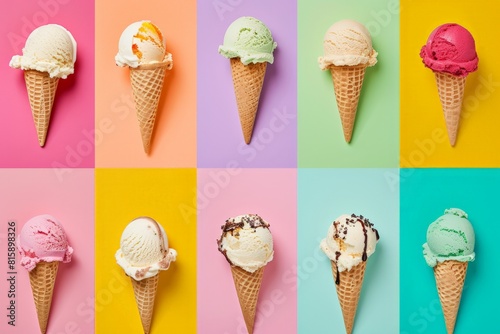 soft serve ice cream on colorful background product image