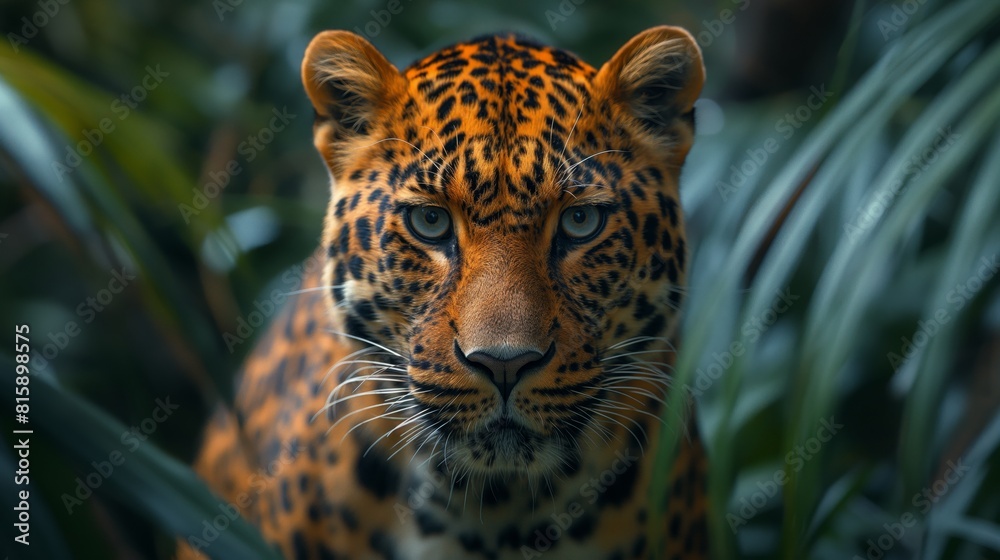 Obraz premium Leopard Mouth With Black Background created by ai