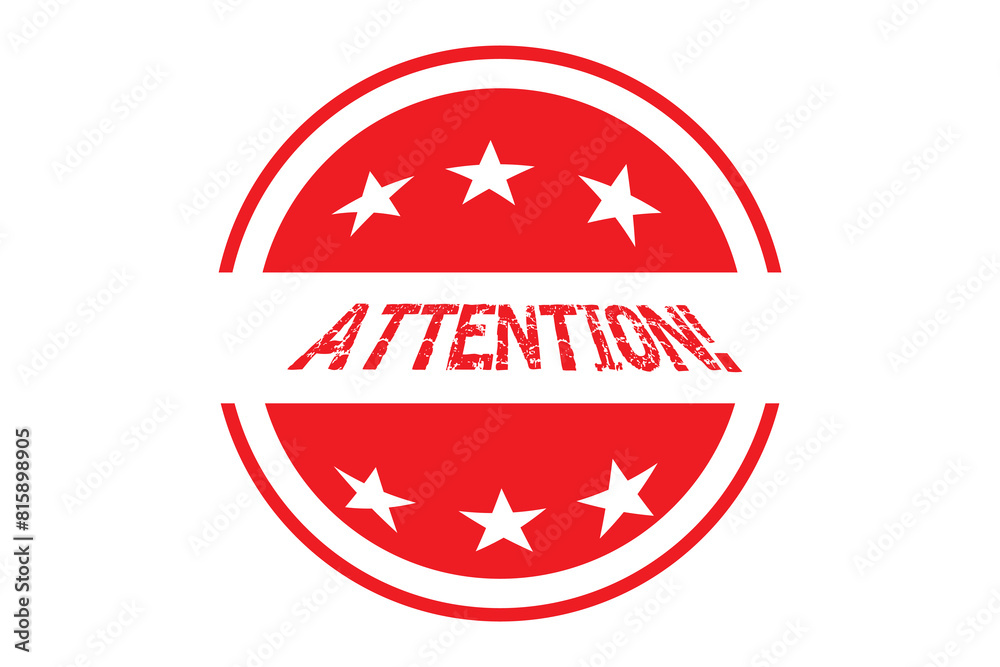 attention vector in red ink illustration on a white background attention vector in red ink illustration on a white background