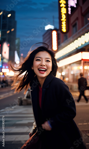 Beautiful woman in city