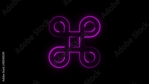 Glowing neon Sharp symbol Hashtag Label Tag icon animation