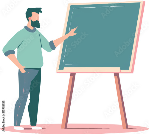 teacher with blackboard